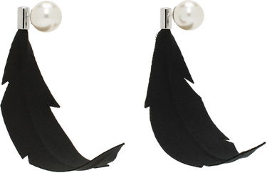 Обеци Marni Marni Fabric Feather Earrings Черно | ORMV0560A0 T2001, 1