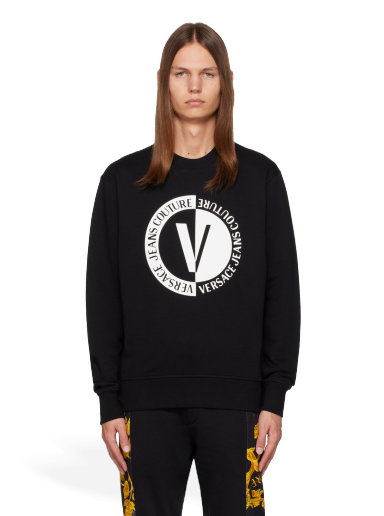 Суитчър Versace Jeans Couture V-Emblem Sweatshirt Черно | E75GAIG06_ECF00G