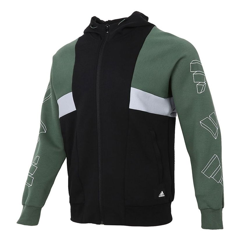 Суитчър adidas Originals Ub Tt Deco Colorblock Knit Hooded Jacket Зелено | GP1817