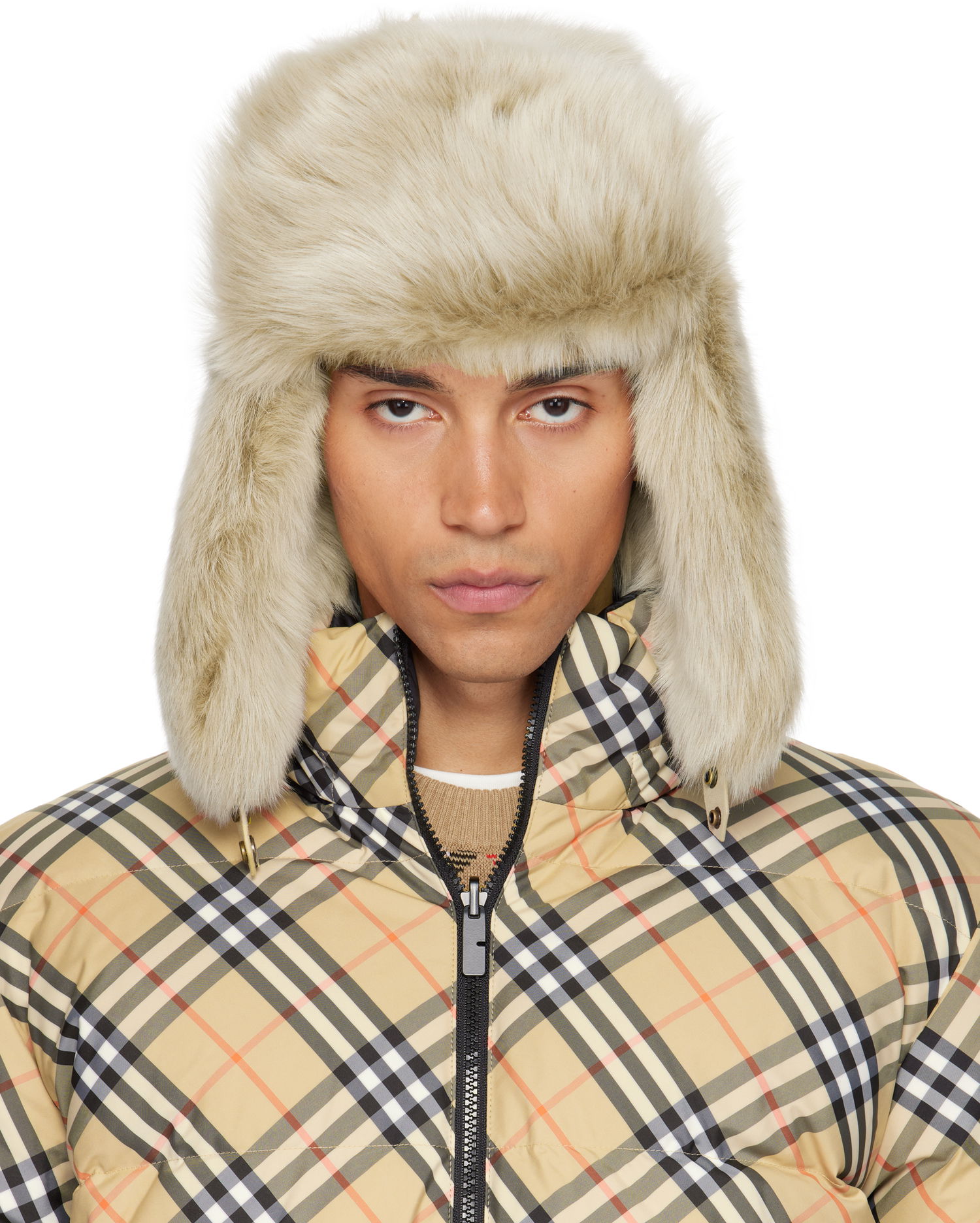 Шапка Burberry Burberry Shearling Trapper Hat Бежово | 8114666, 0