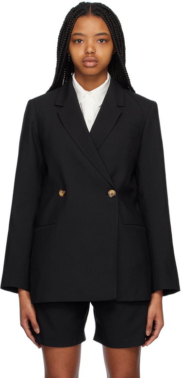 Яке Anine Bing Double-Breasted Wool-Blend Blazer Черно | A-01-2018-000, 0