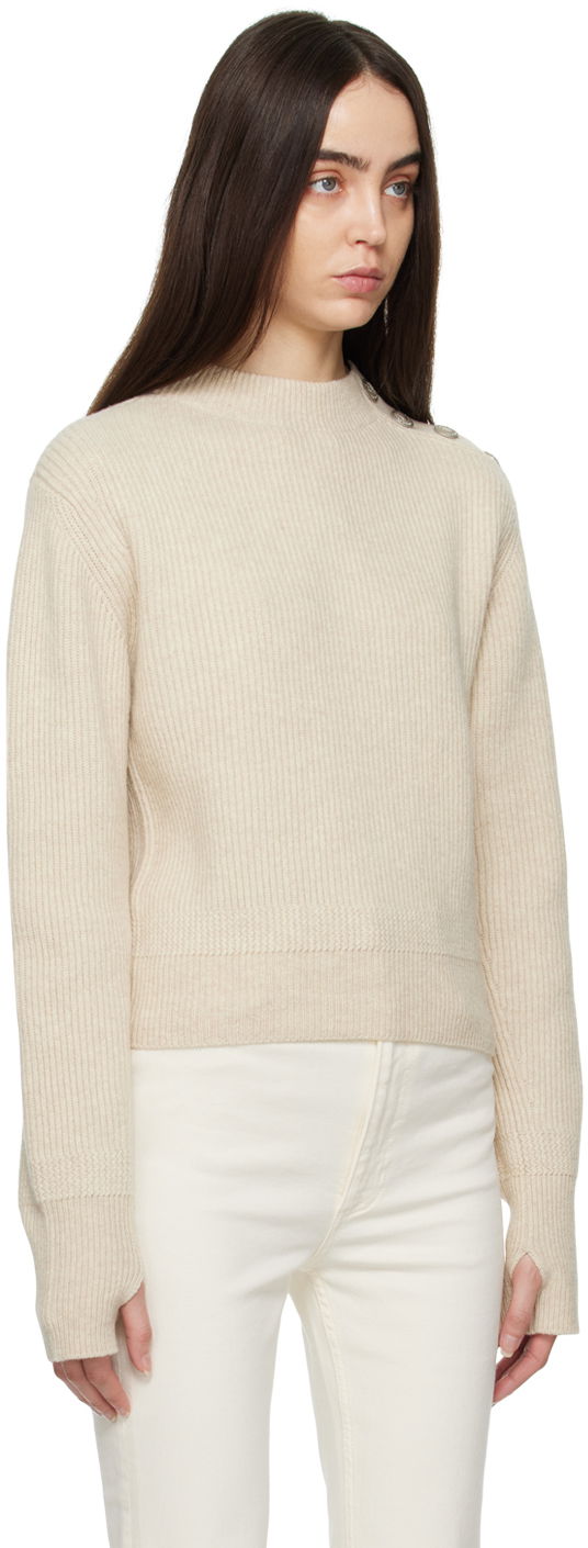 Пуловер rag & bone Nancy Ribbed Knit Sweater Бежово | WAS22HS024TL24, 1
