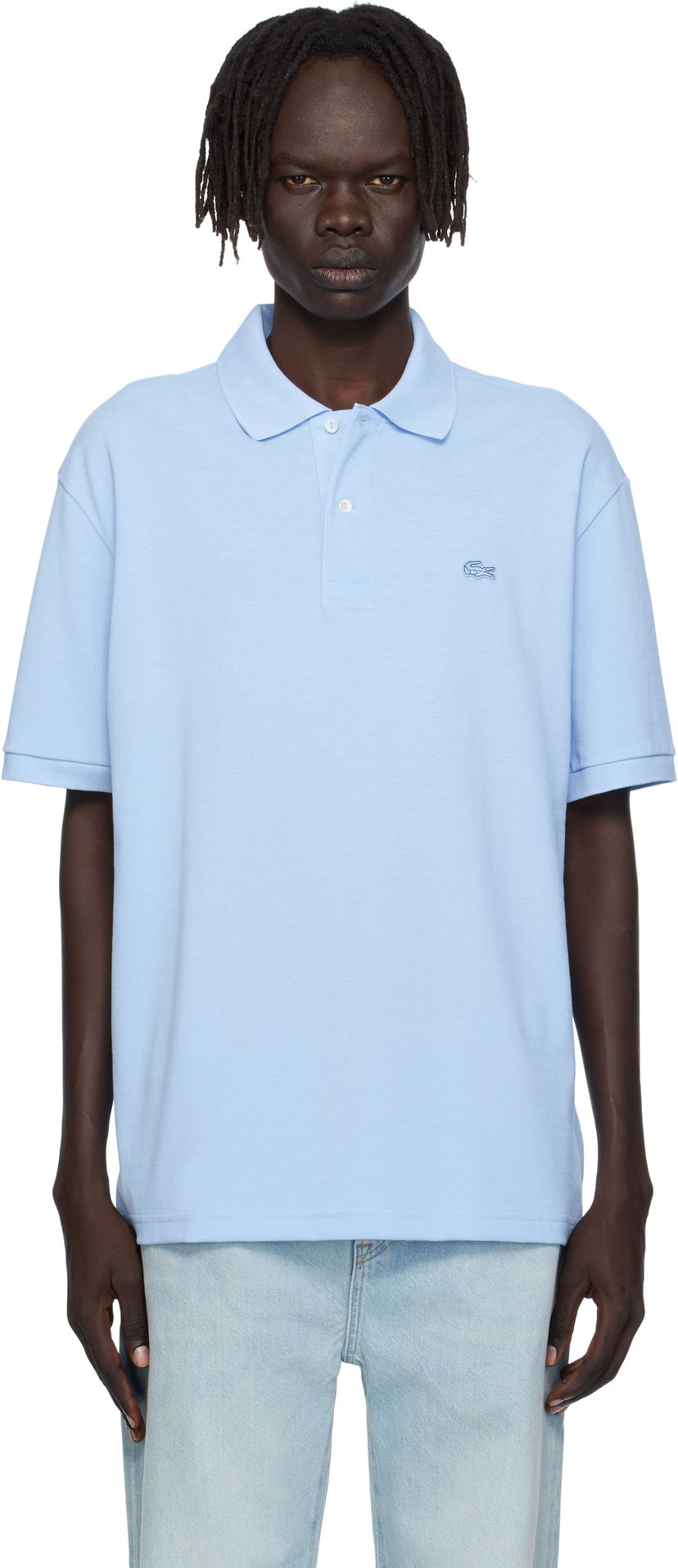 Поло тениска Lacoste Lacoste Croc Signature Polo Синьо | PH7757_HBP