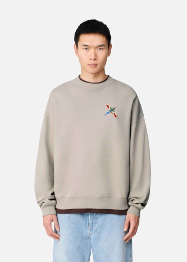 Суитчър AXEL ARIGATO Micro Bee Bird Embroidered Crewneck Sweatshirt Бежово | A3457006, 7