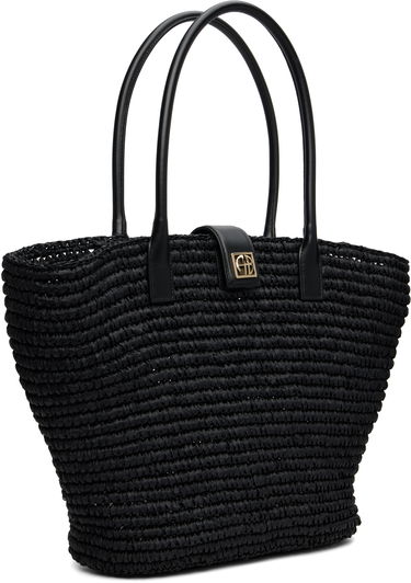 Голяма пазарска чанта Anine Bing Lou Monogram Woven Tote Черно | A-13-11223-BLK1, 1