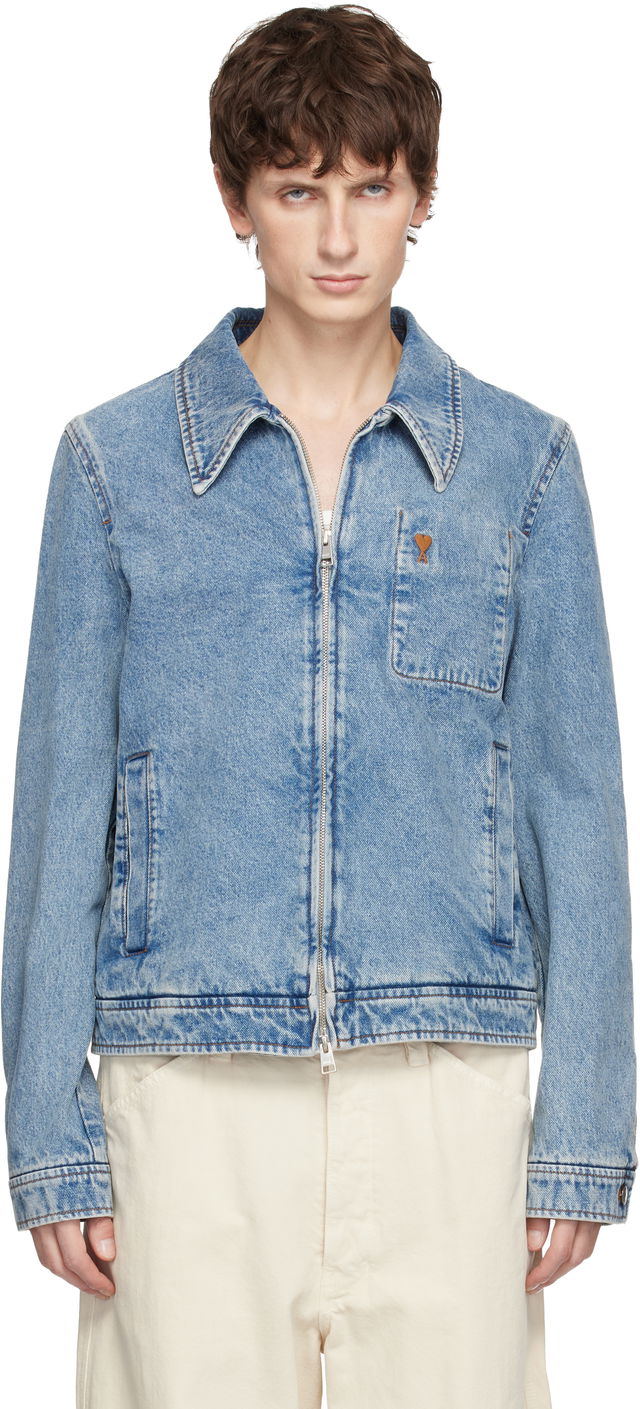 Cotton Ami De Coeur Zipped Denim Jacket