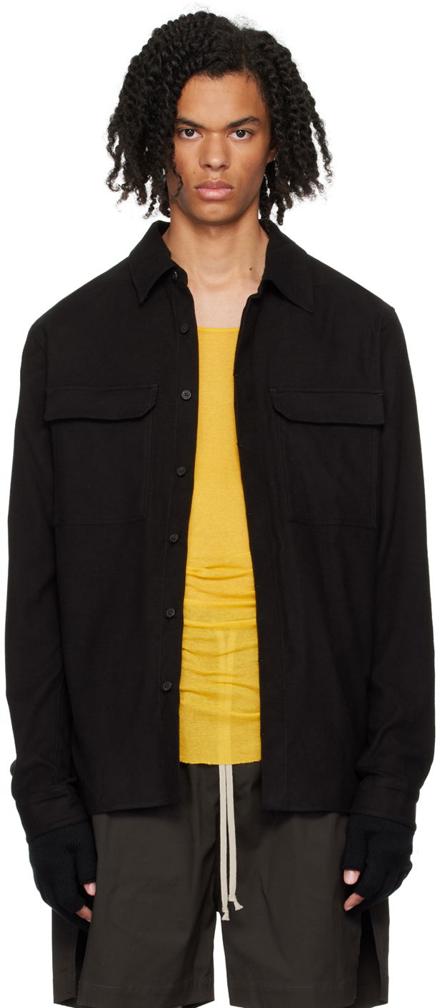 Риза Rick Owens Black Porterville Work Shirt Черно | RU02D6291 FL