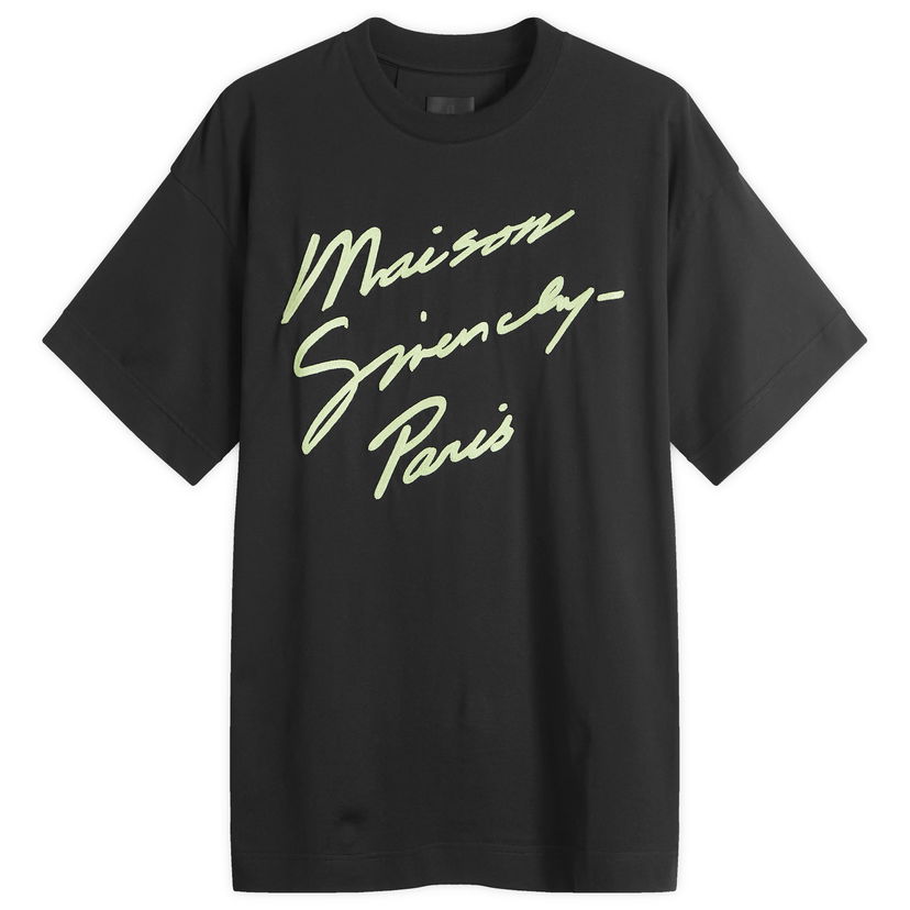 Тениска Givenchy Script Logo Regular Fit T-Shirt Черно | BM71MG3YPH-013