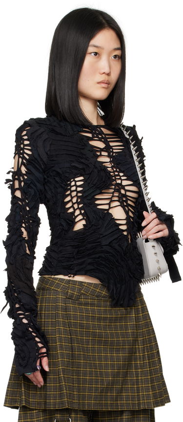 Пуловер Collina Strada Collina Strada Chirp Cutout Long Sleeve Top Черно | XX3275, 1