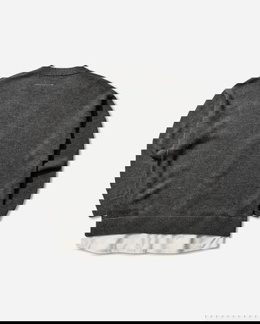 Пуловер Maison Margiela Two-in-One Knit V-Neck Cardigan with Varsity Letter M Сиво | SH0HP0012 855M, 2