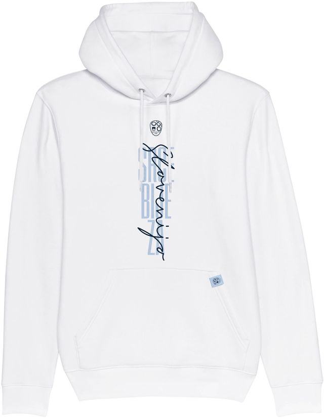 NZSx11TS Slove SRCE BIJE UNISEX white hoody