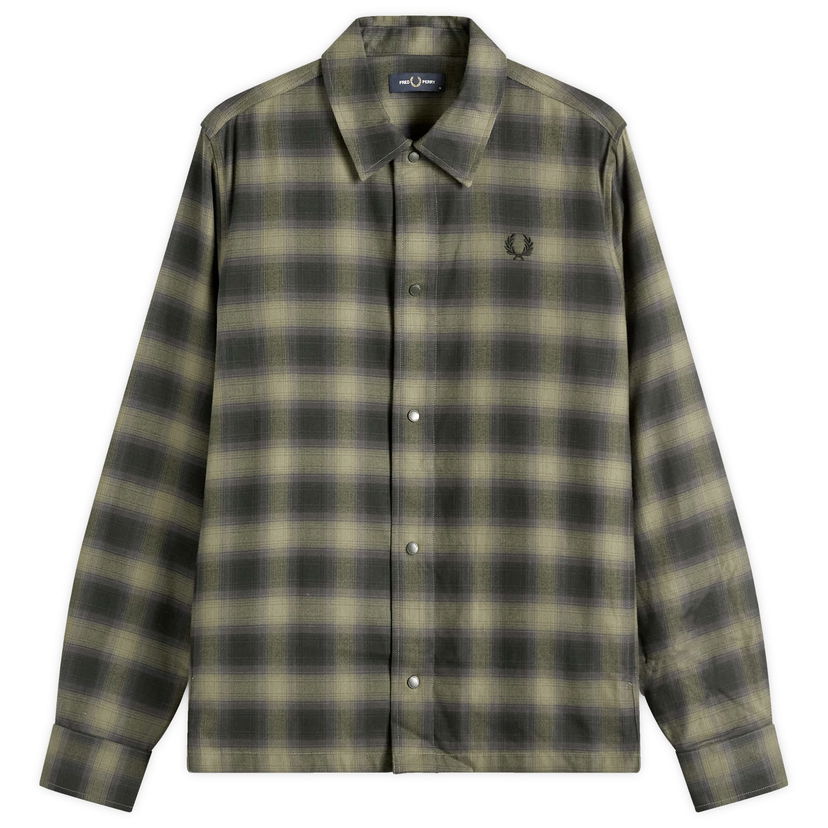 Риза Fred Perry Blurred Tartan Overshirt Зелено | M8718-X21