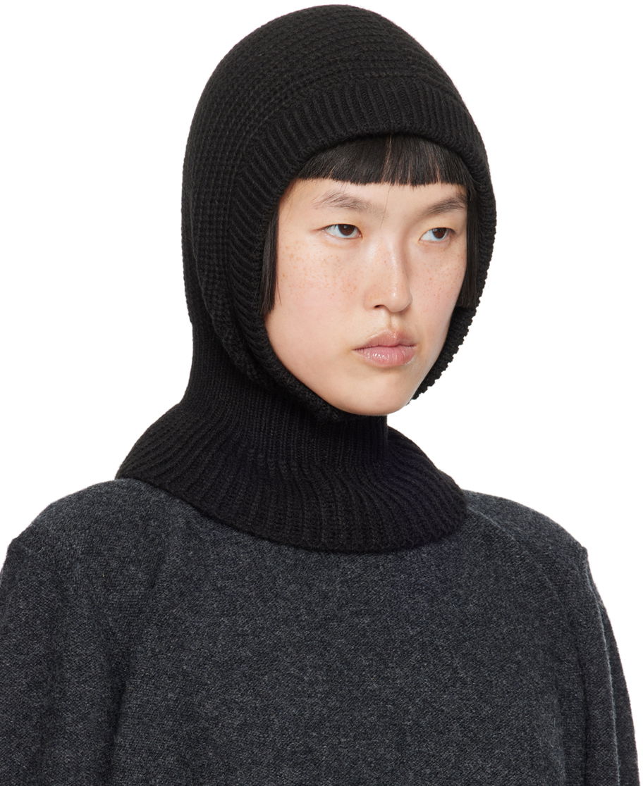 Шапка LEMAIRE Lemaire Rib Knit Hood Черно | AC1089 LK121, 1