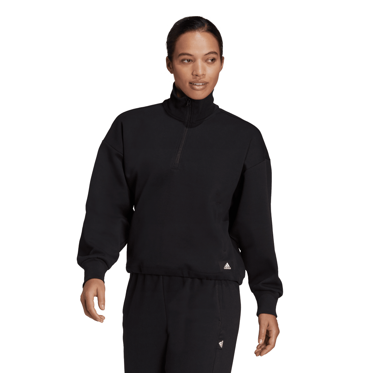 Суитчър adidas Originals Quarter-Zip Fleece Sweatshirt Черно | H67034, 0