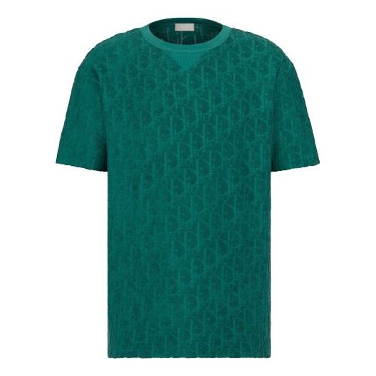 Тениска Dior DIOR Oblique Print Short Sleeve T-Shirt Зелено | 113J692A0614-C676