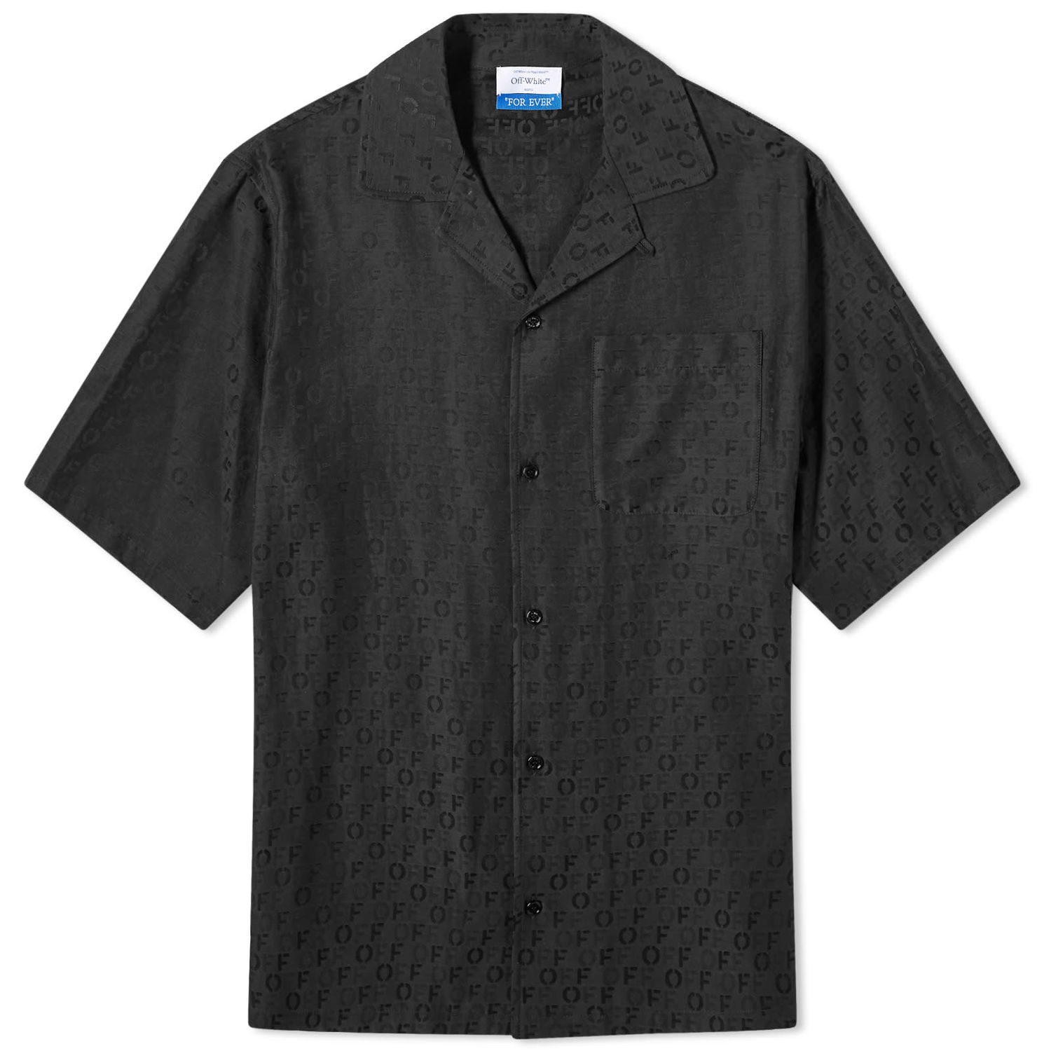 Риза Off-White Silk Logo Vacation Shirt Черно | OMGG004C99FAB0011000, 0