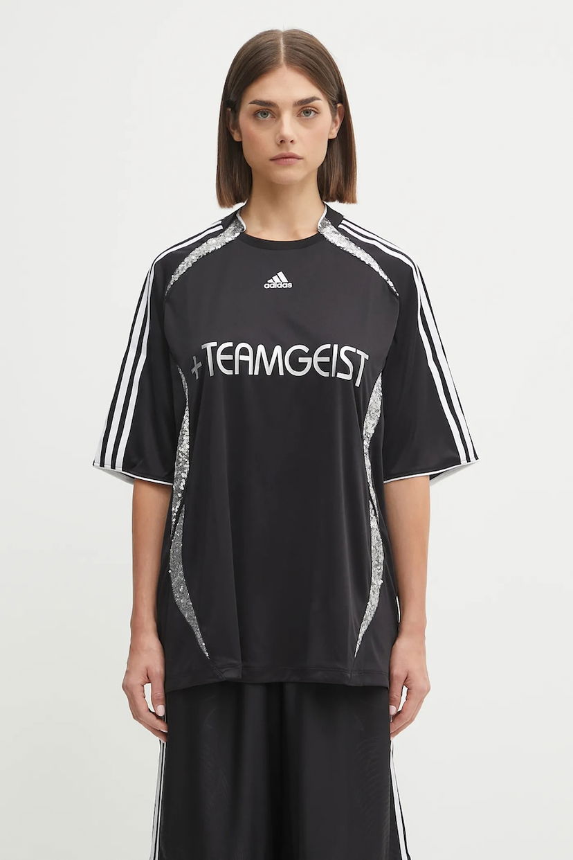 Тениска adidas Originals adidas Originals Oversized +Teamgeist Jersey T-Shirt Черно | KE9792