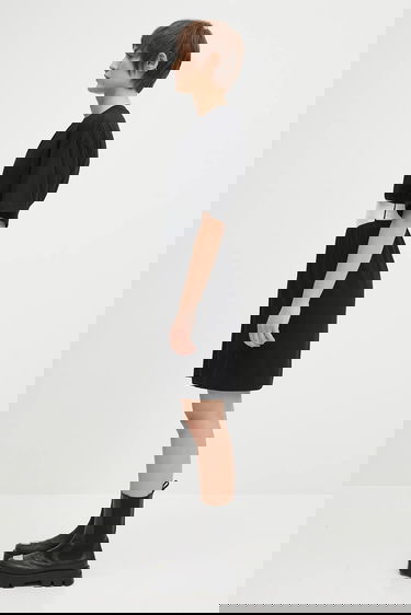 Pокля Maison Margiela MM6 Maison Margiela Mini Cotton T-Shirt Dress Черно | S52DA0063, 1