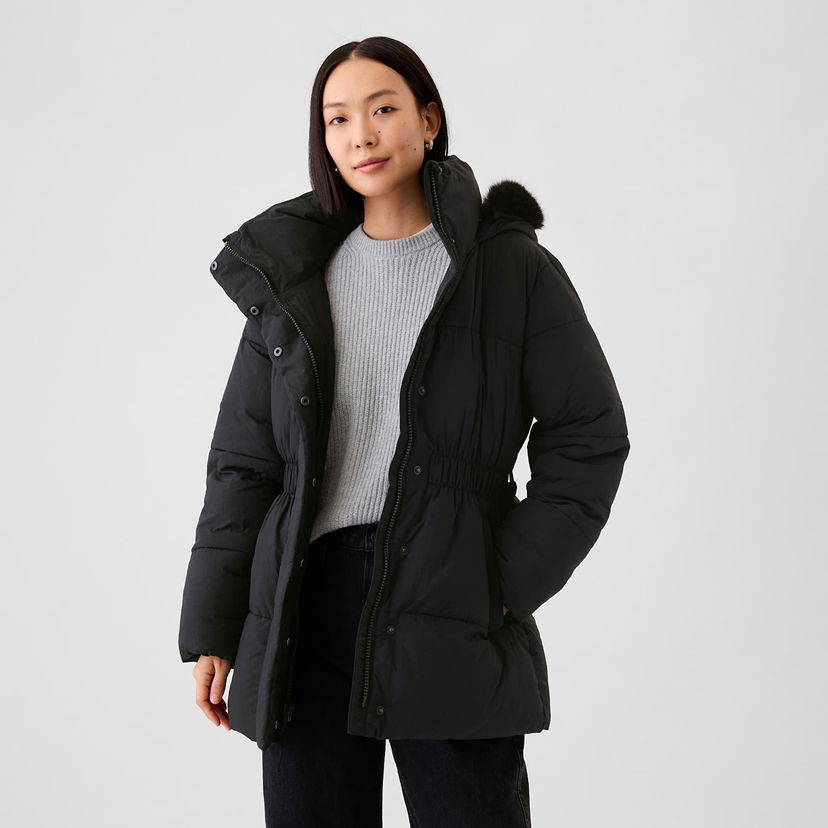 Яке GAP Jacket Puffer Midi Coat Black XS Черно | 520185-01