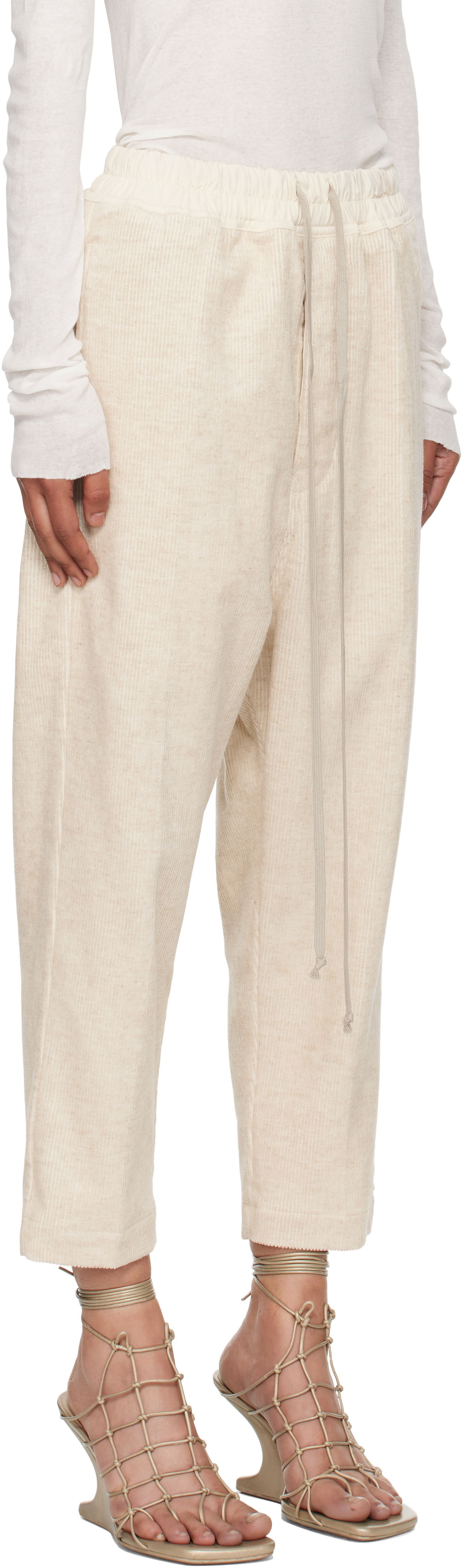 Панталони Rick Owens Rick Owens Concordians Drawstring Astaires Trousers Бежово | RP02E4303 MLC, 1