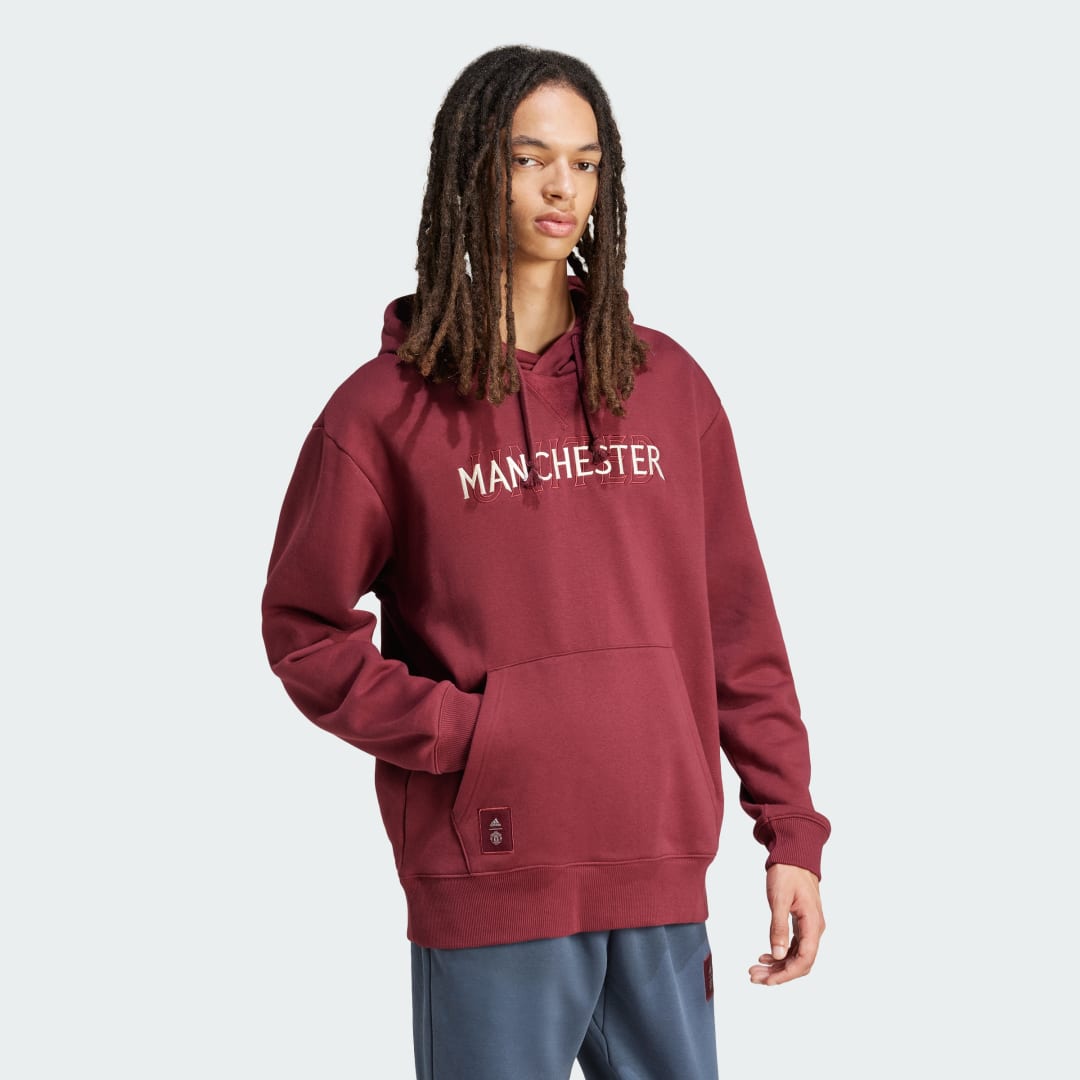 Суитчър adidas Performance Manchester United Hoodie Червено | IT4174, 1