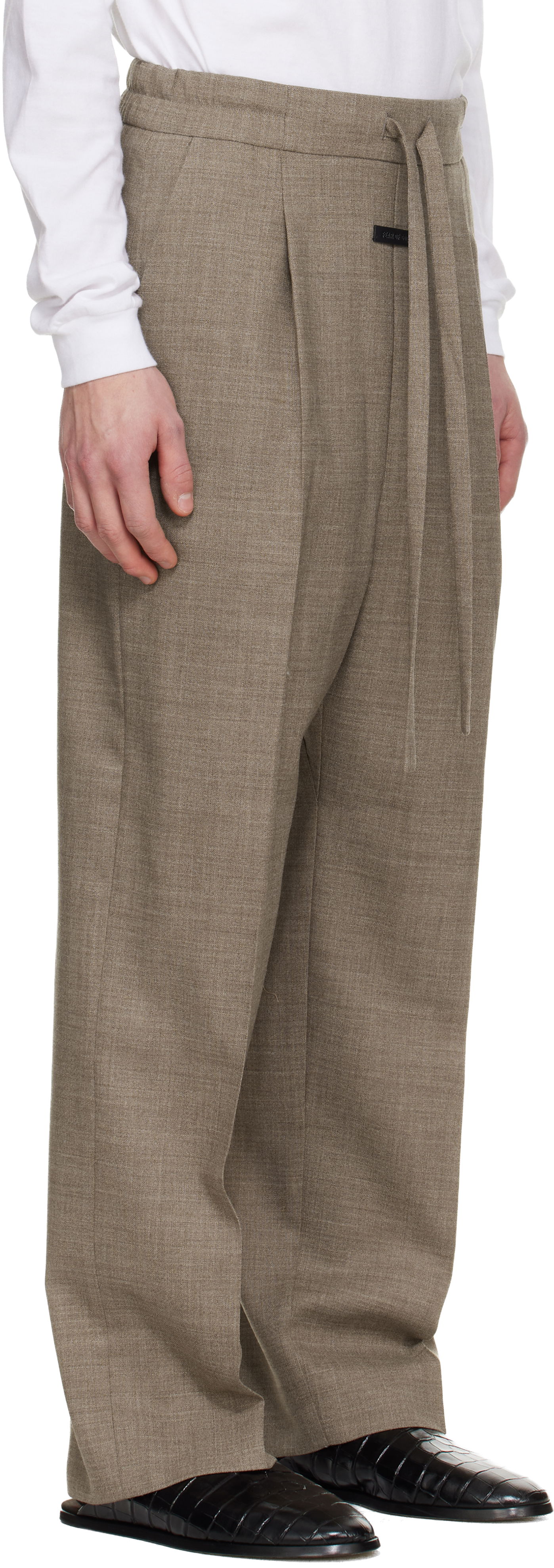 Панталони Fear of God Virgin Wool Drawstring Straight Trousers Кафяво | FG25FW65-650TRW-288, 1