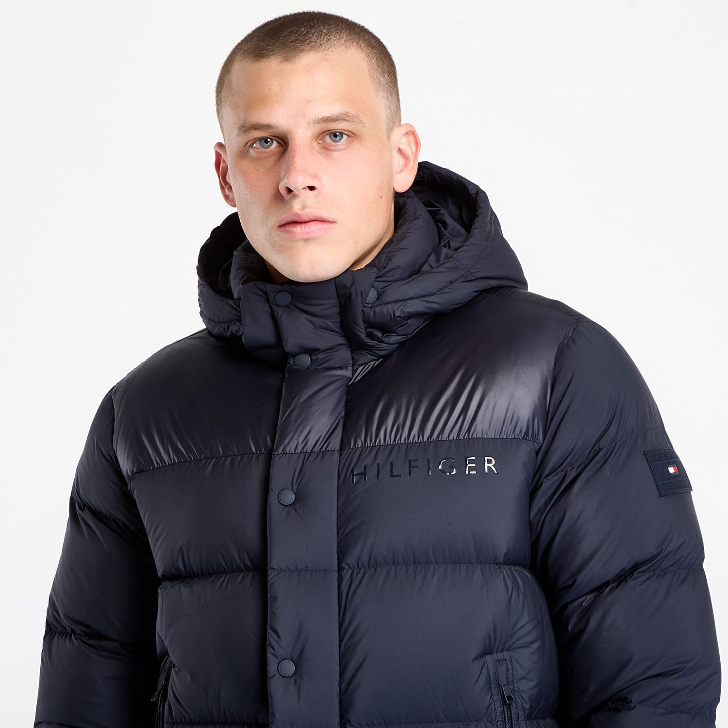 Пухо яке Tommy Hilfiger Jacket Mix Down Hooded Puffer Desert Sky Тъмно синьо | MW0MW40613-DW5, 1