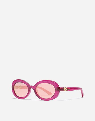 Слънчеви очила Dolce & Gabbana Dolce & Gabbana DNA Glitter Oval Sunglasses Розово | VG600KVN51Z9V000, 1