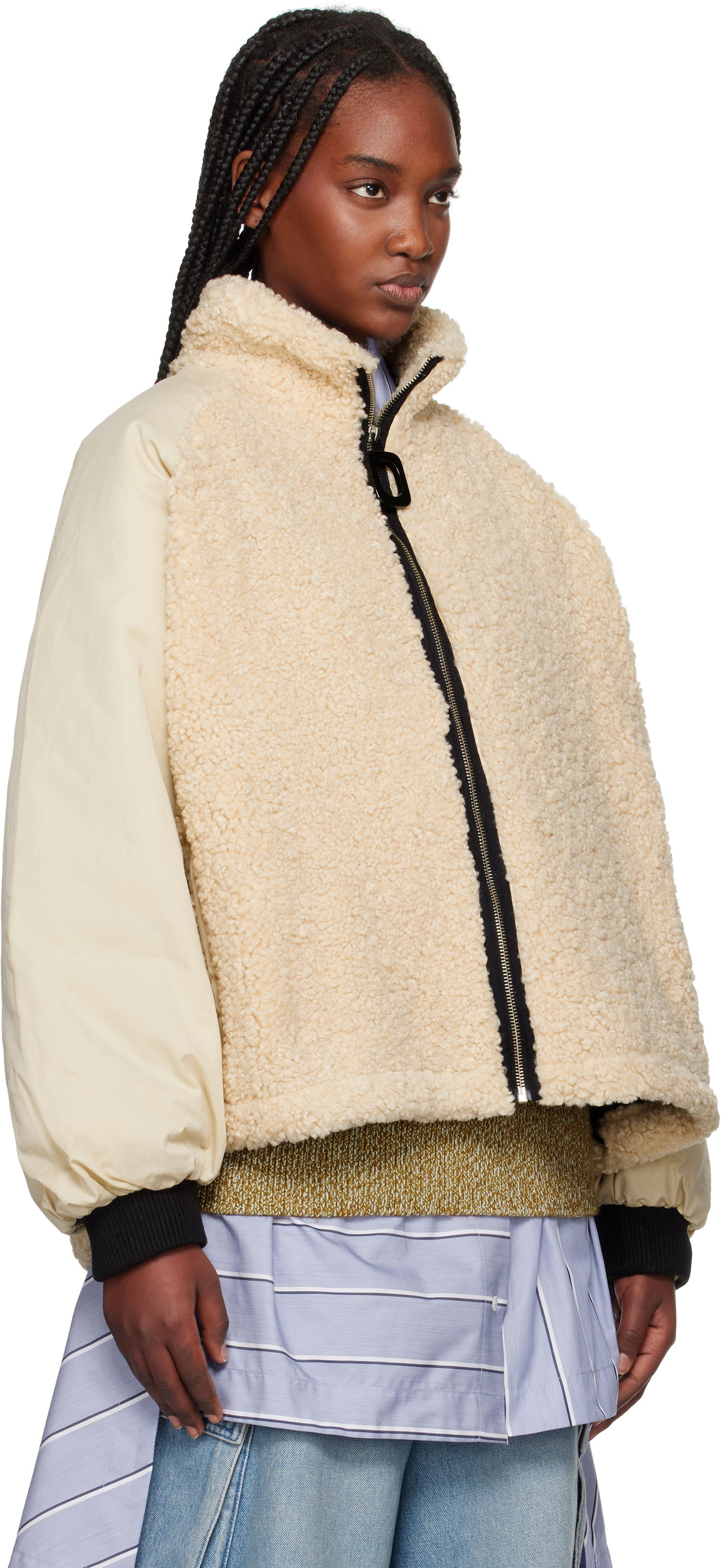 Яке JW Anderson JW Anderson Color Block Fleece Track Jacket Бежово | JK0367-PG1736, 1