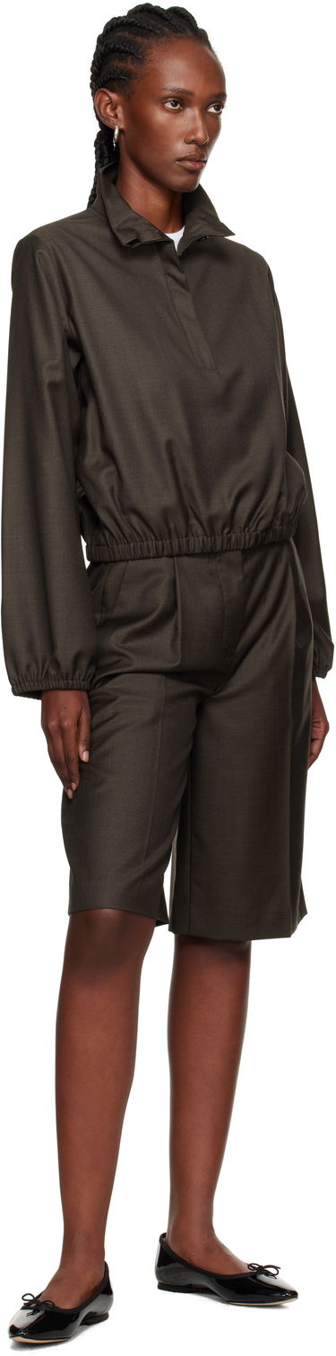 Къси панталони Loulou de Saison Loulou de Saison Adler Virgin Wool Bermuda Shorts Кафяво | ADLER, 3