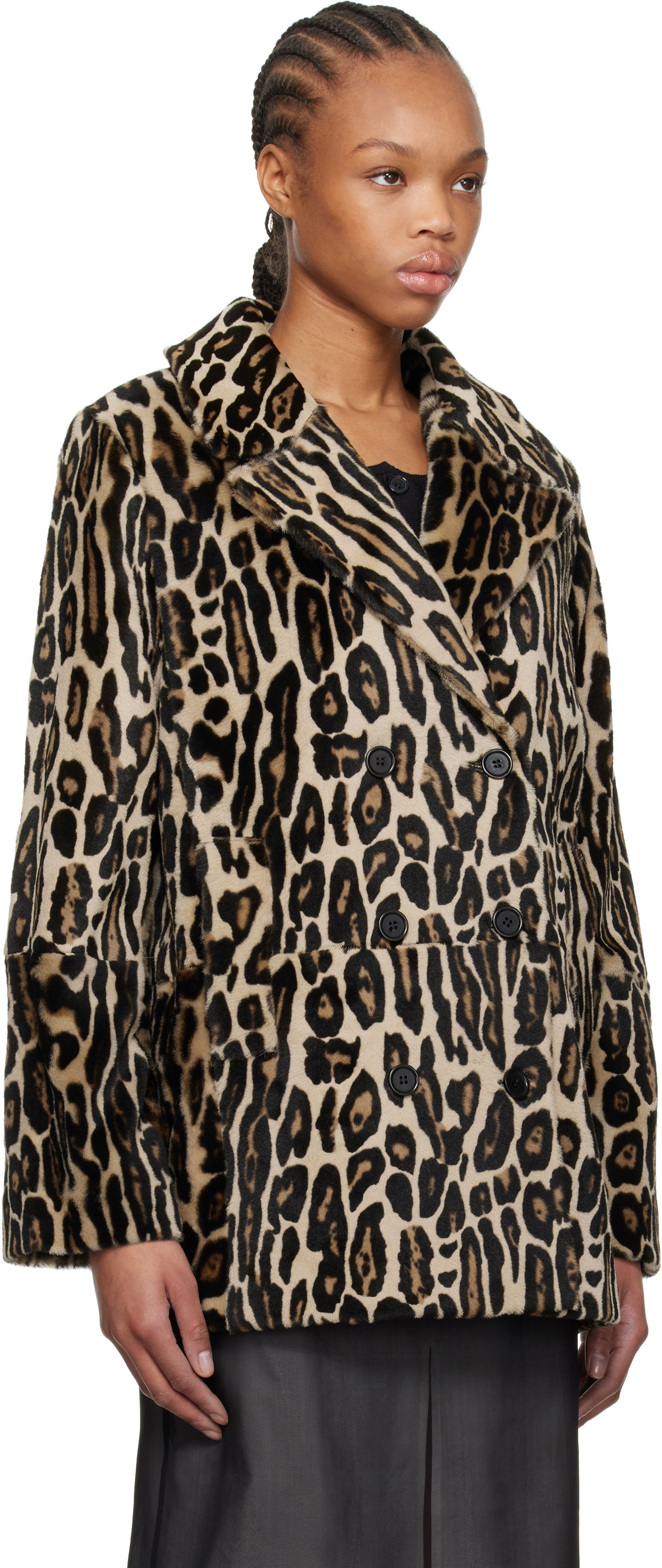 Палта RE/DONE Re/Done Leopard Print Shearling Peacoat Бежово | 817-06WLEOPCT, 1