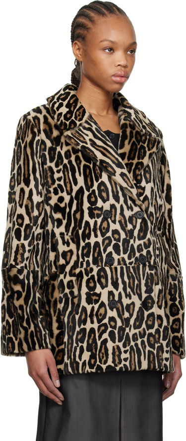 Палта RE/DONE Re/Done Leopard Print Shearling Peacoat Бежово | 817-06WLEOPCT, 1