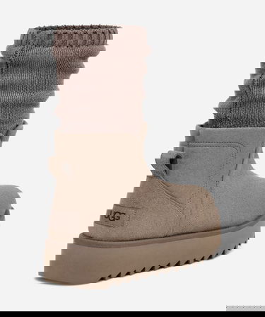 Кецове и обувки UGG Classic Ultra Mini Sock'd Plateau Boot Сиво | 1170712-SKP, 3