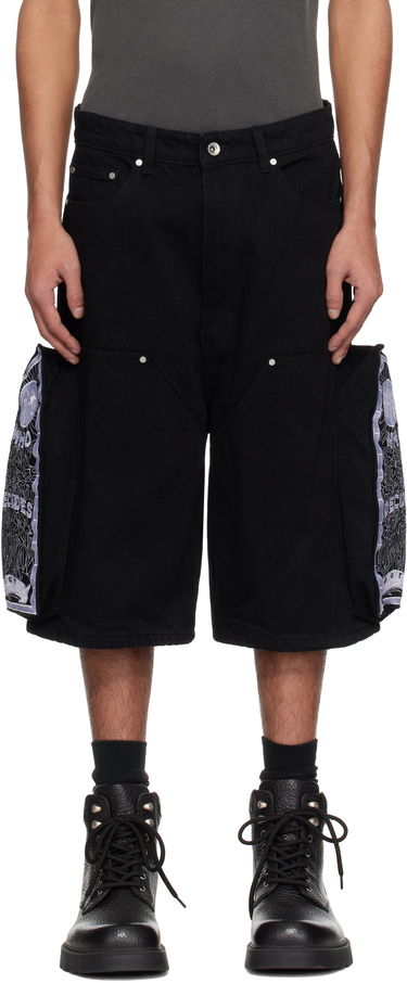 Къси панталони Who Decides War Who Decides War Denim Shorts with Side Embroidery Черно | 1121010002SS25, 0