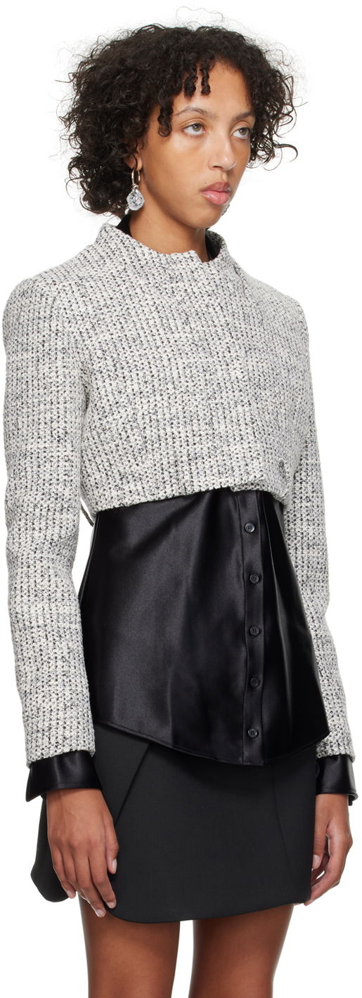 Яке Coperni Coperni Cropped Tweed Jacket Бяло | COPV33100, 1