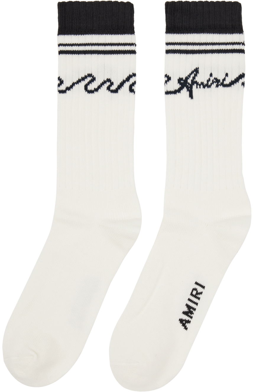 Чорапи AMIRI White & Black '' Wave Socks Бяло | AMACSK1010, 1