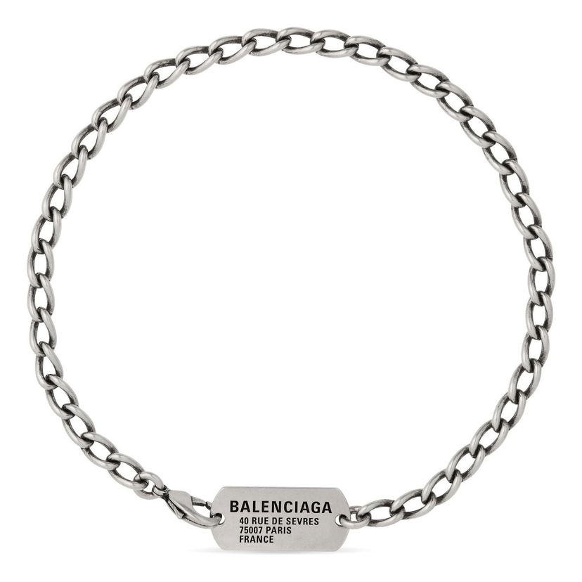 Колие Balenciaga Chain Choker With Tags Металик | 748072TZ99I0911
