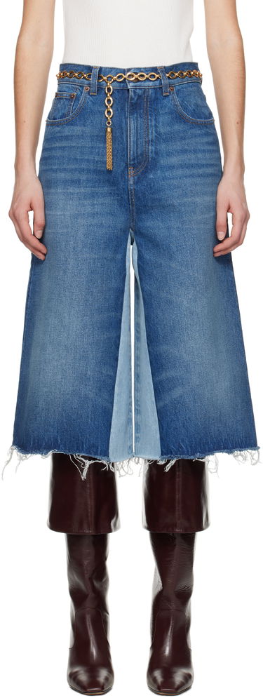Дънки CHLOÉ Chloé Bermuda Patchwork Denim Shorts Синьо | CH25SDS02158, 0