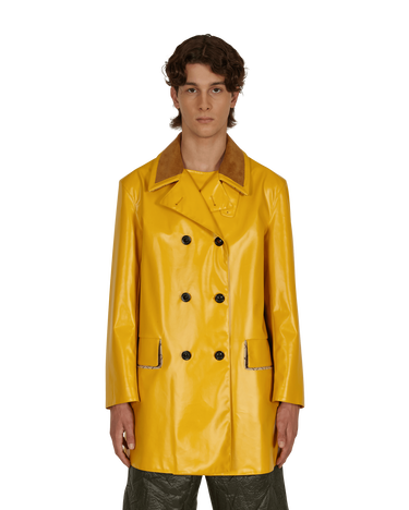 Палта Maison Margiela Coated Cotton Double Breasted Raincoat Жълто | S50AM0516S53549 174, 4