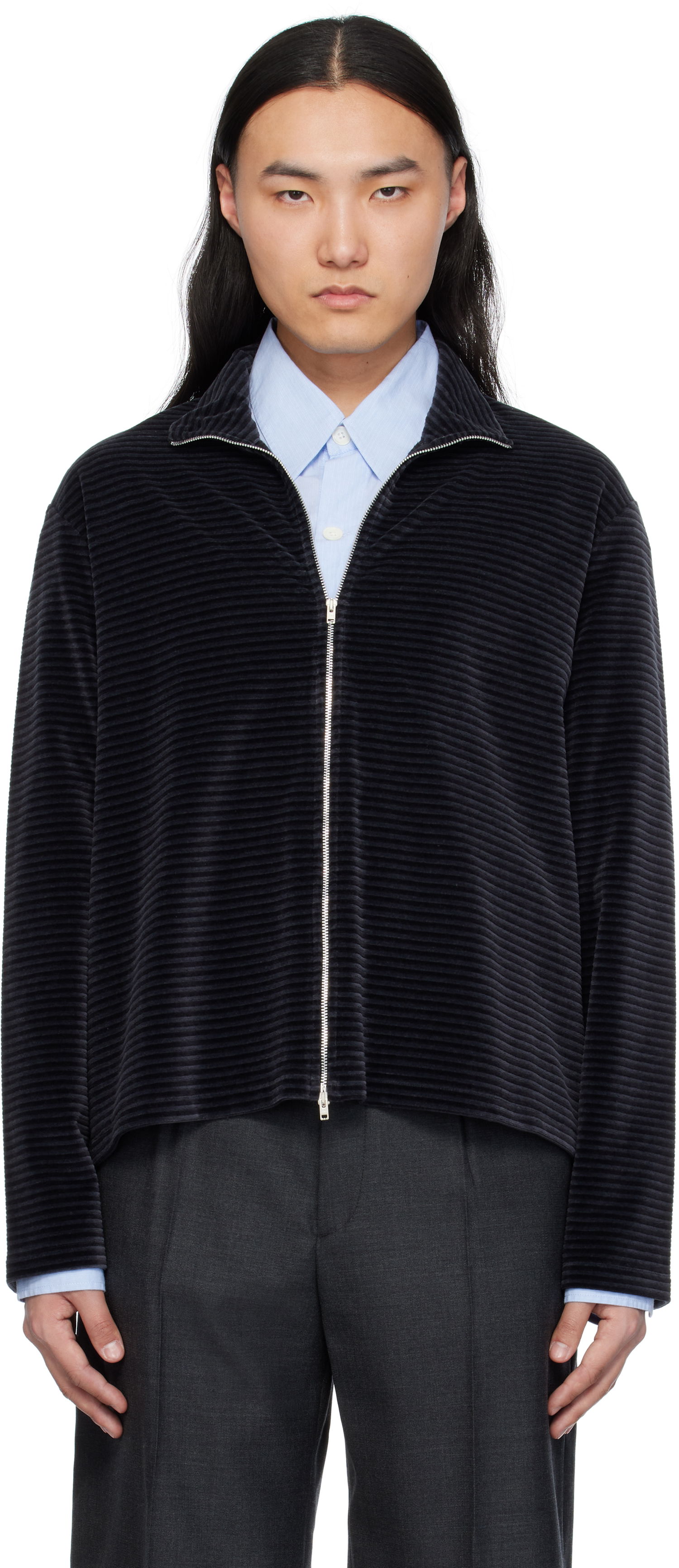 Пуловер OUR LEGACY Our Legacy Shrunken Full-Zip Track Jacket Черно | M4243SPS, 0