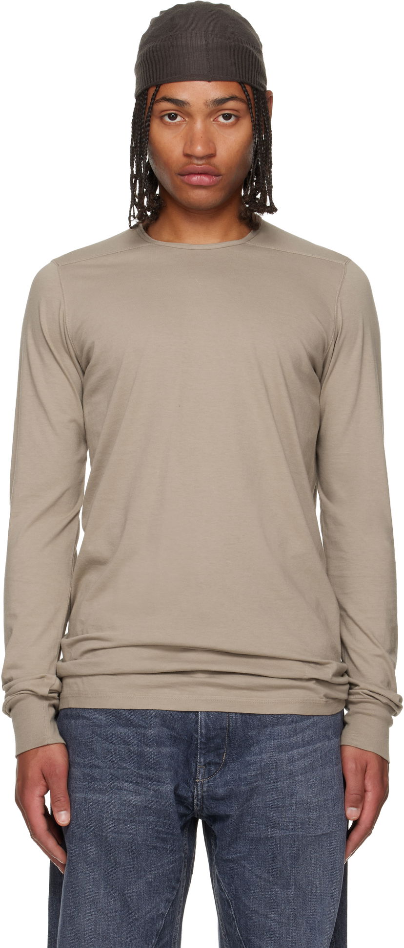 Тениска Rick Owens DRKSHDW Concordians Level LS T-shirt Бежово | DU02E7260 RN