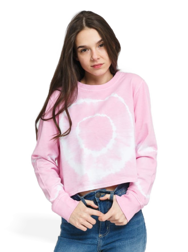 Суитчър Urban Classics Tie Dye Cropped Crewneck Розово | TB3451 pink