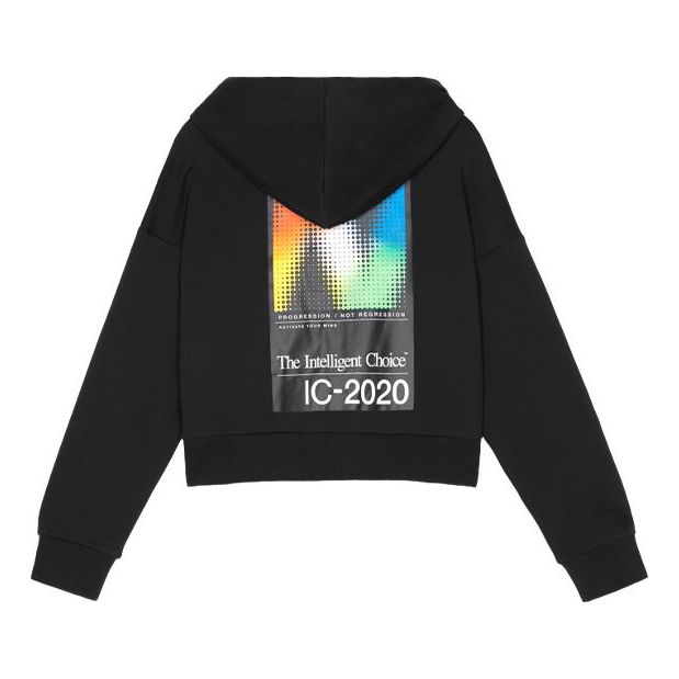 Суитчър New Balance Casual Cropped Hoodie Черно | WJ03512BK