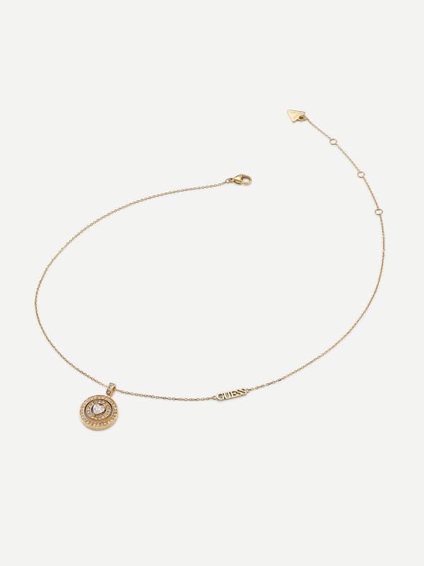 Колие GUESS Gold-Tone Heart Pendant Necklace Металик | JUBN04658JW, 0