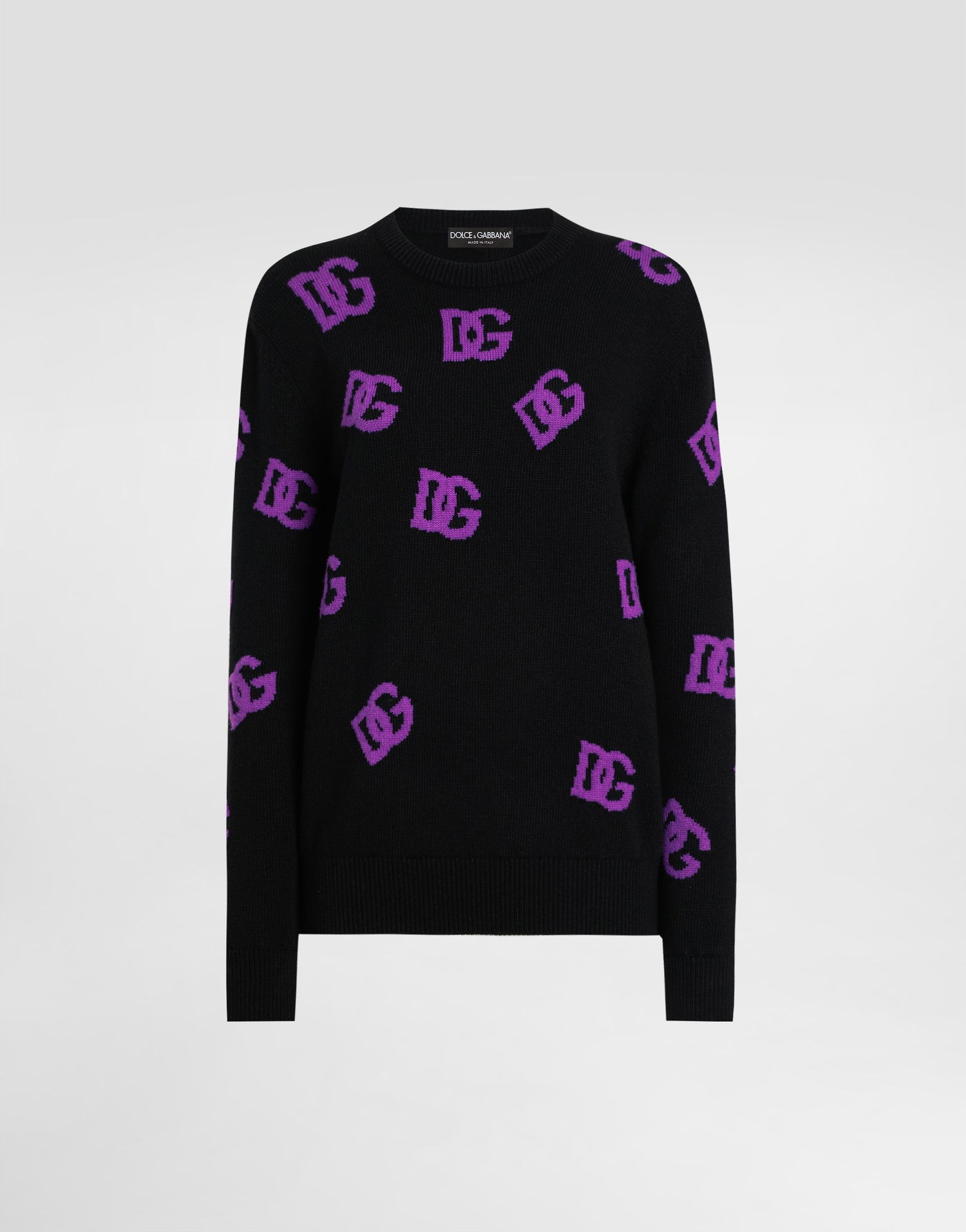 Пуловер Dolce & Gabbana Dolce & Gabbana Wool Pullover with DG Logo Print Черно | FXX06TJCVYXN9867, 0