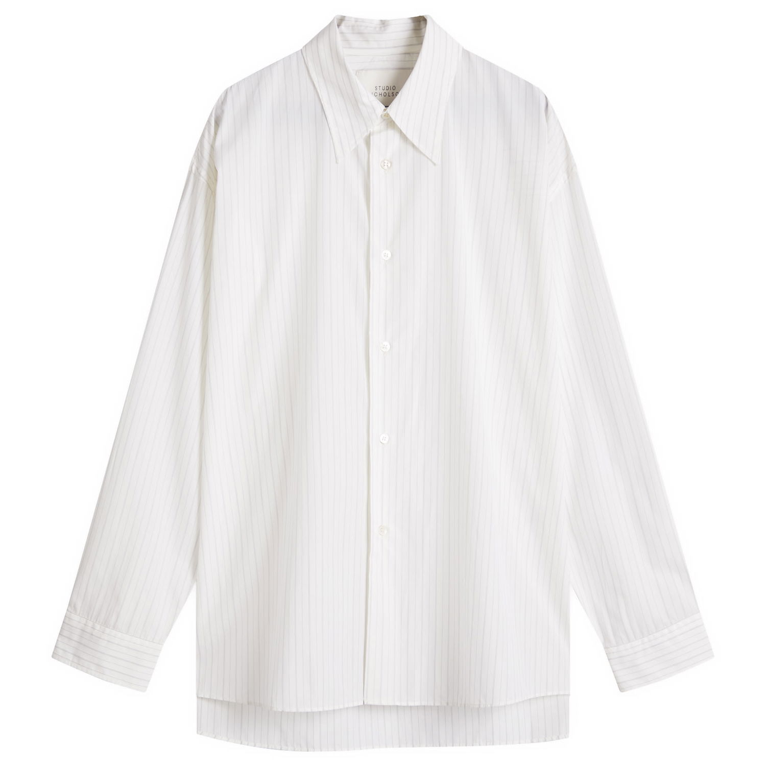 Риза Studio Nicholson Studio Nicholson Boxy French Placket Shirt, Size Large Бяло | LOCHESNM-1164-ECB, 1