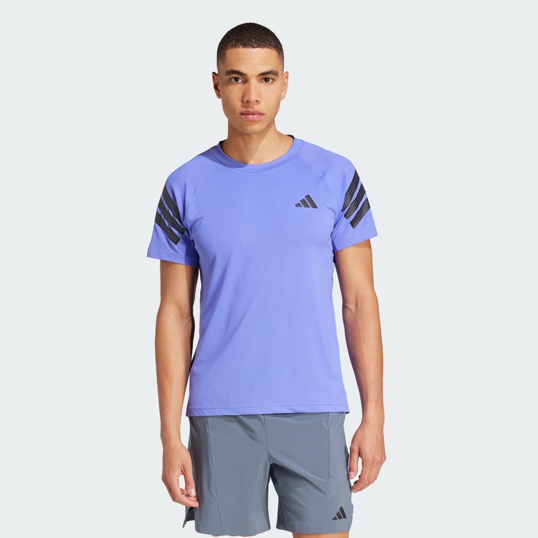 Тениска adidas Performance 3-Stripes Performance T-Shirt Синьо | JW9661, 0