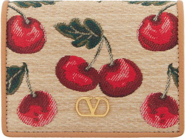 Портфейл Valentino Valentino Garavani VLogo Signature Cherryfic Jacquard Wallet Бежово | 6W0P0AJ3CJR, 0