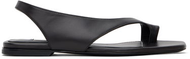 Кецове и обувки TOTEME TOTEME Leather Thong Sandals Черно | 252-WAS0202-LE0131, 0