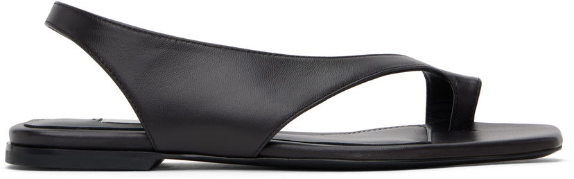Кецове и обувки TOTEME TOTEME Leather Thong Sandals Черно | 252-WAS0202-LE0131